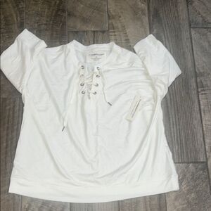 Cream Tie Front Blouse with Sailor Collar